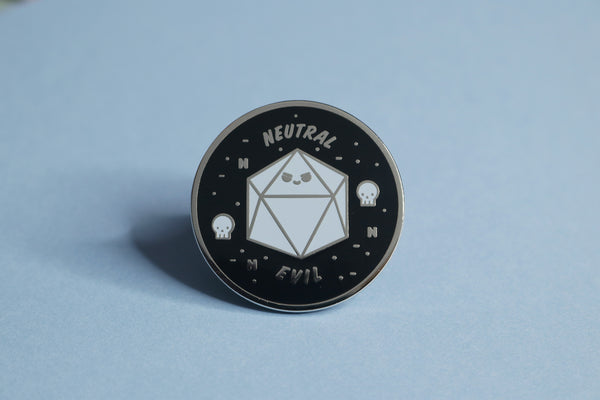 Baby Blue and Black Neutral Evil Hard Enamel Pin