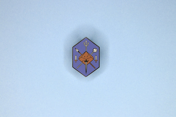 Blue Dungeons and Dragons Fighter Class Pin