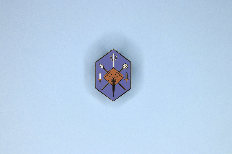Blue Dungeons and Dragons Fighter Class Pin