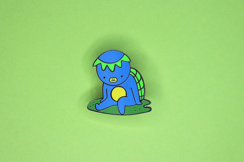 Blue Japanese Kappa Hard Enamel Pin