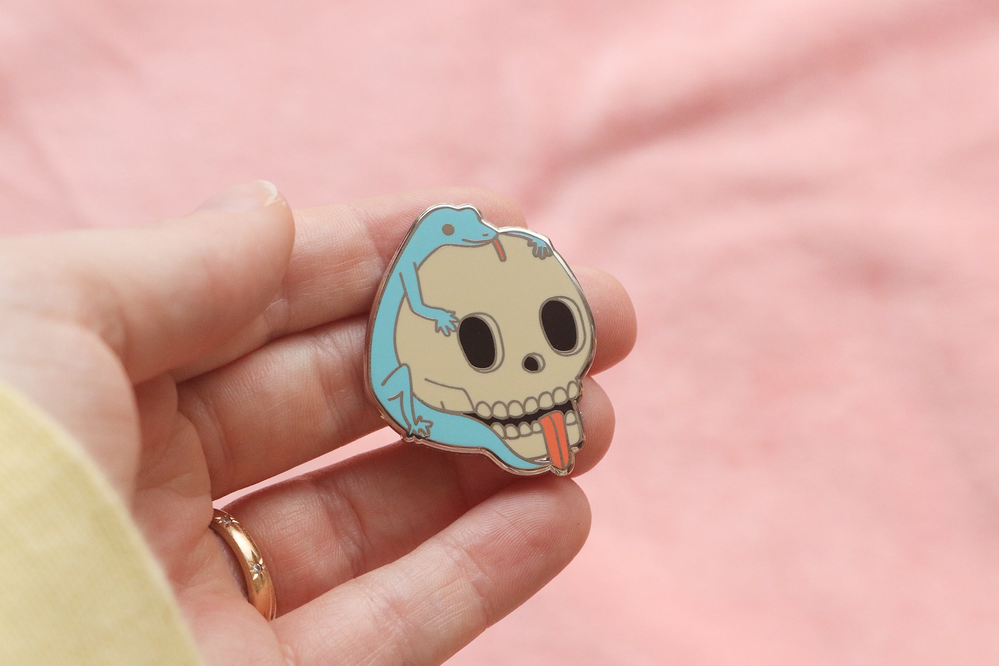 Skull and Lizard Hard Enamel Pin