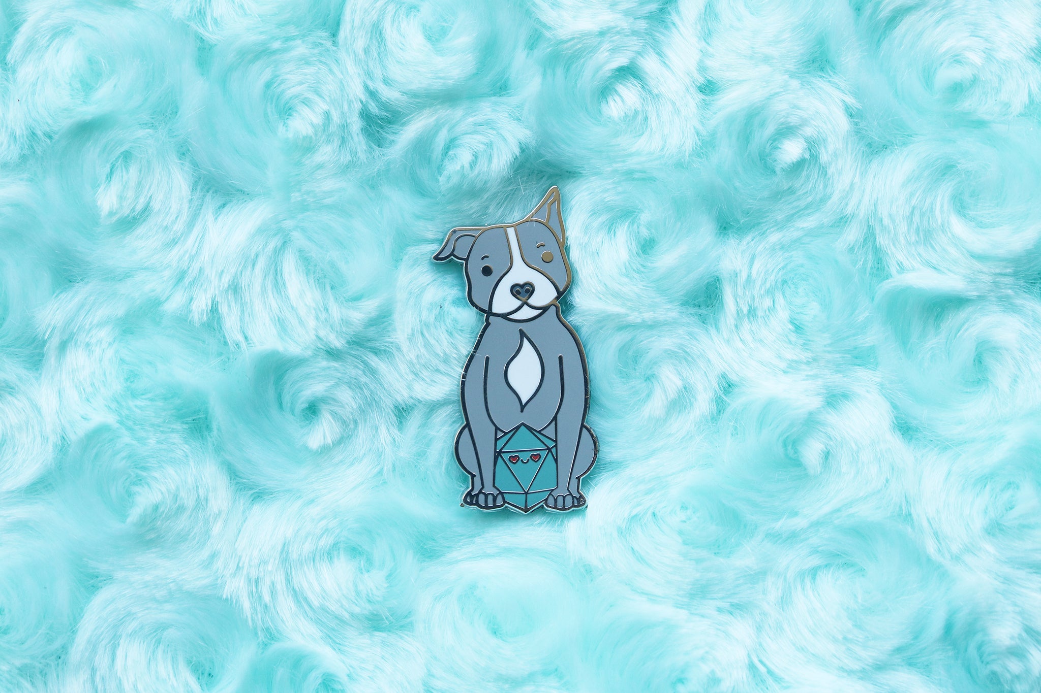 Pit Bull D20 Dice Buddy Enamel Pin