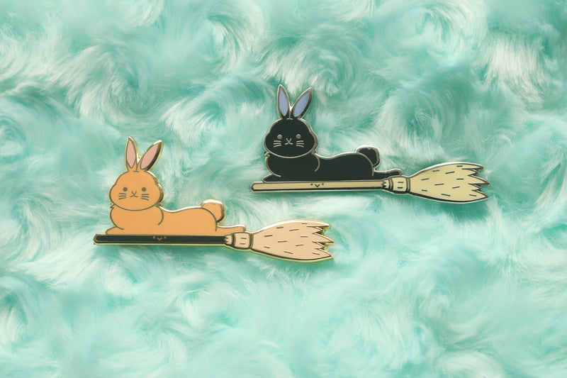 Broomstick Bunny Hard Enamel Pin