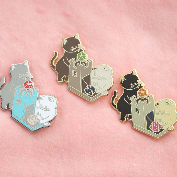 Cat Tower Enamel Pin by Dbl Feature