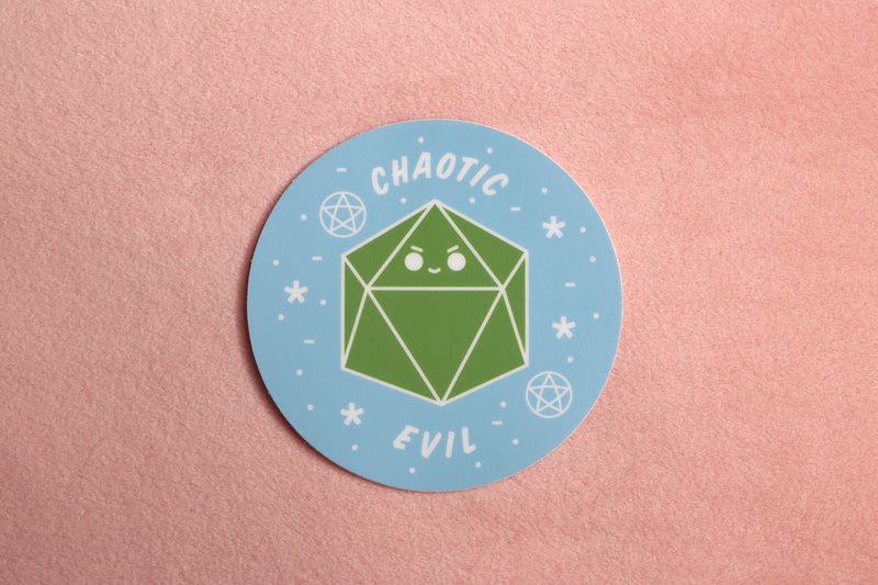 Blue and Green Chaotic Evil Sticker