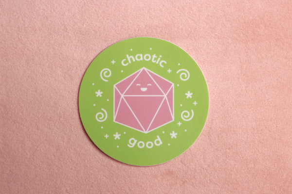 Green and Pink Chaotic Good Sticker