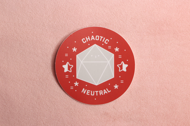 Red and Gray Chaotic Neutral Sticker