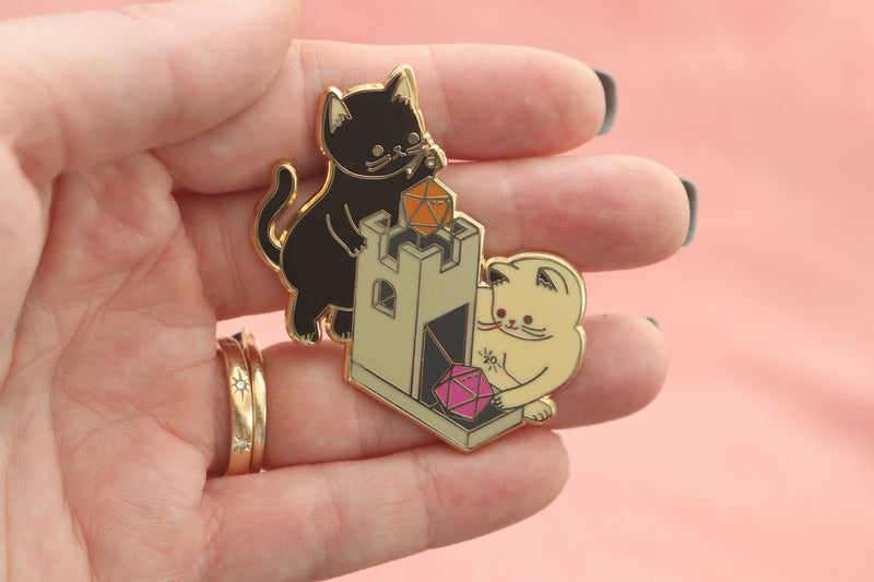 Cat Tower Enamel Pin