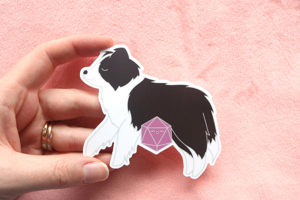 Border Collie D20 Dice Buddy Stickers