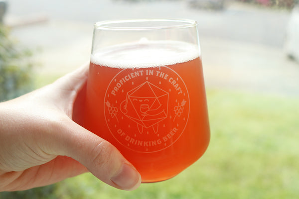 Craft Beer Dice Buddy Stemless Glass