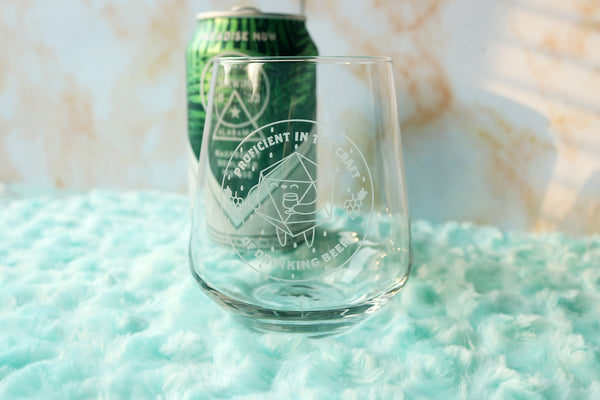 Craft Beer Dice Buddy Stemless Glass