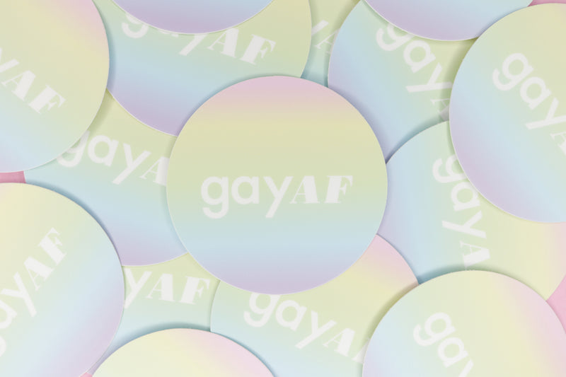 Pile of Gay AF LGBTQIA+ Pride Stickers