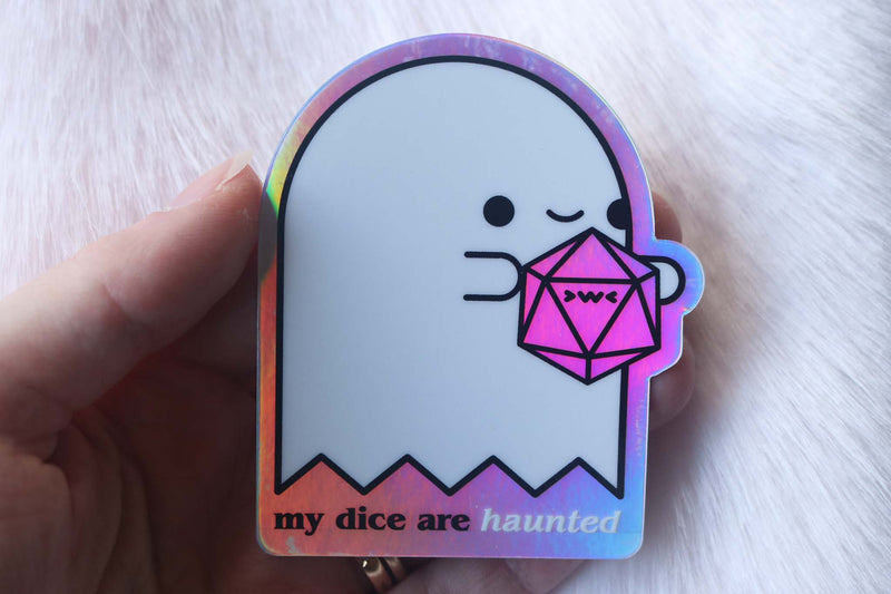 Haunted Holographic D20 Sticker