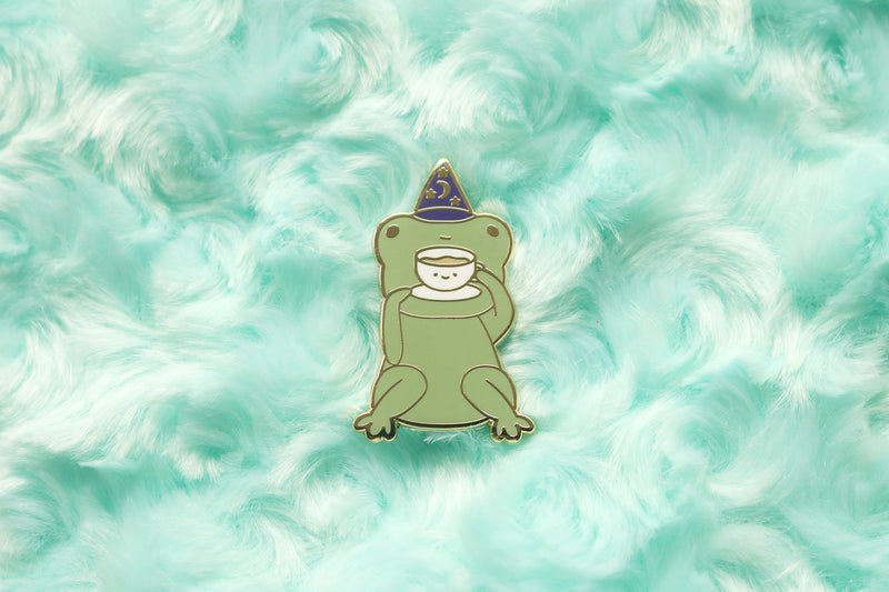 Tea Sipping Toad Hard Enamel Pin