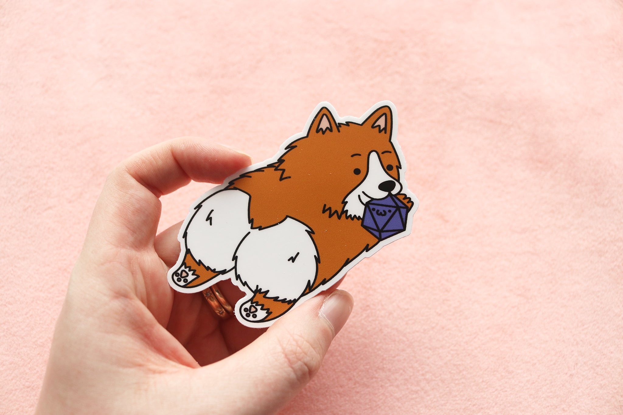 Corgi Dice Buddy Sticker
