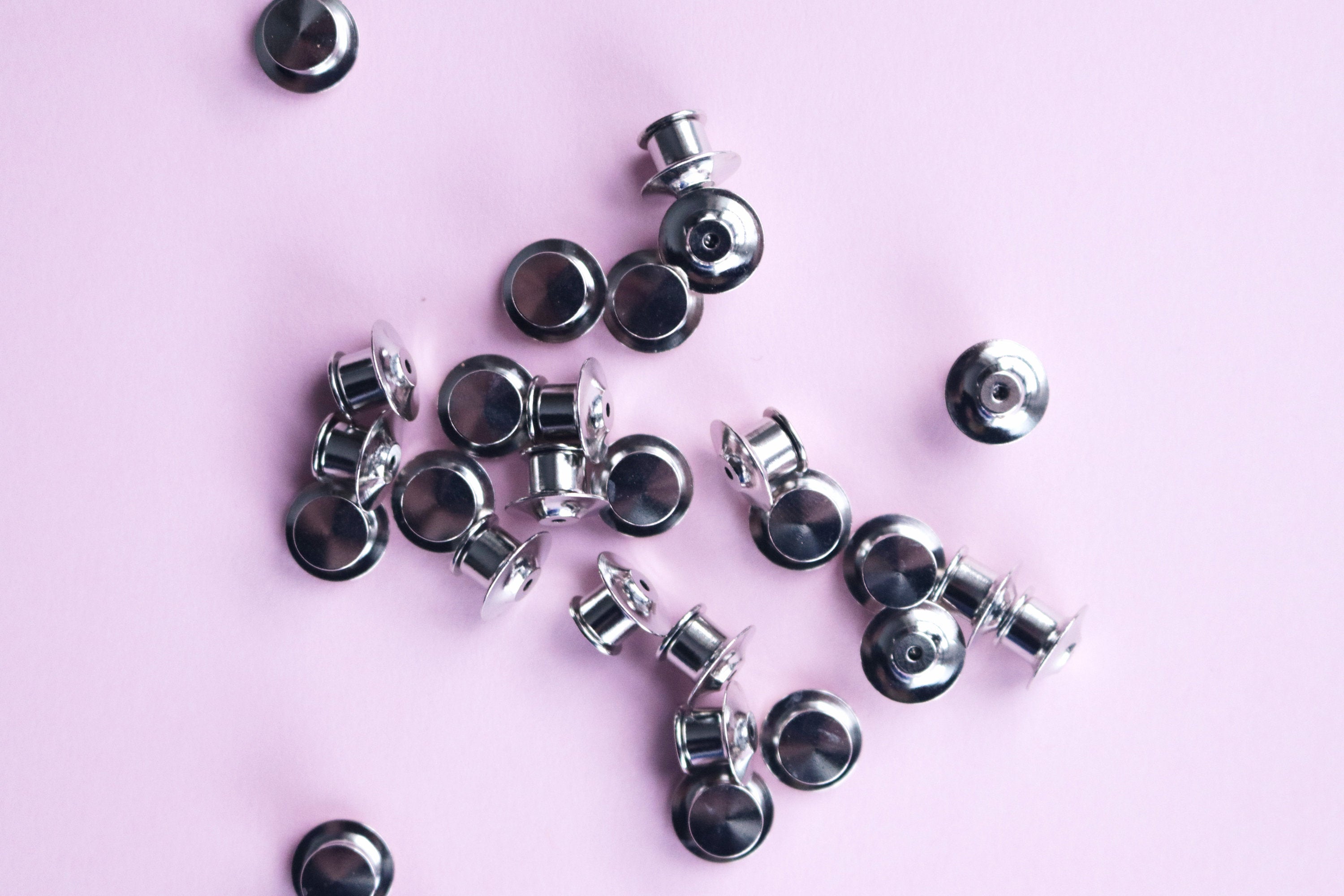 Heart Shaped Rubber or Locking Pin Backs