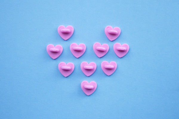 Heart Shaped Rubber or Locking Pin Backs