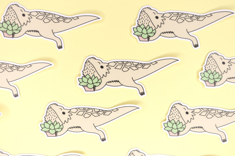 Group of Tan Bearded Dragon Stickers