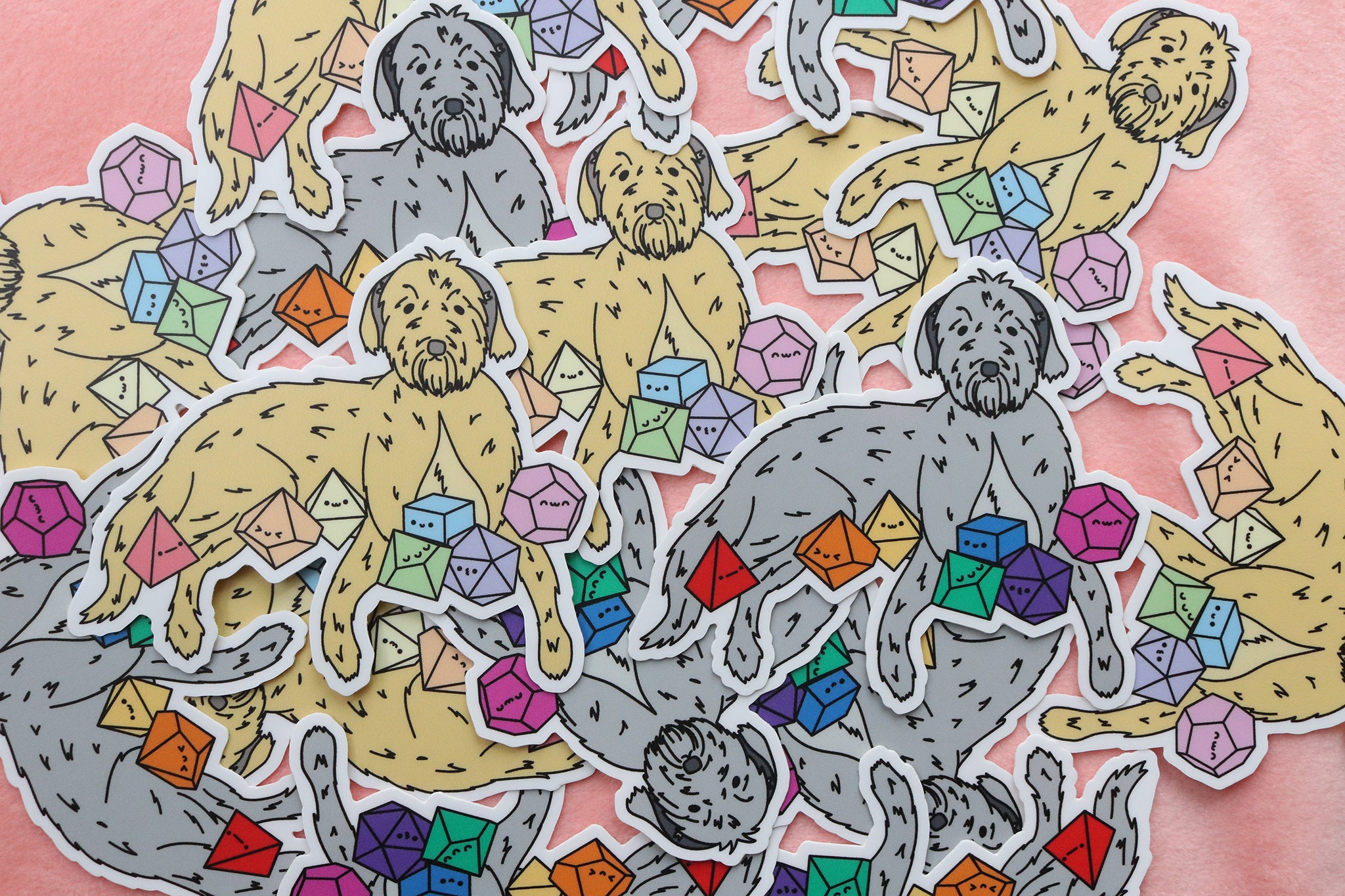 Irish Wolfhound D20 Dice Buddy Sticker