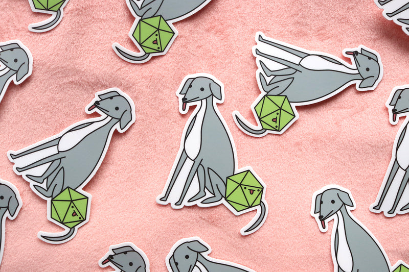 Italian Greyhound D20 Dice Buddy Stickers