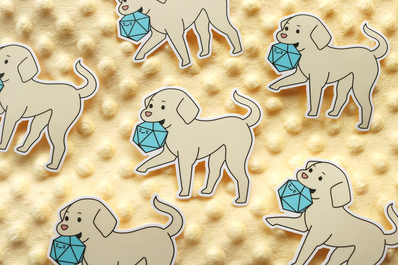 Labrador D20 Dice Buddy Sticker