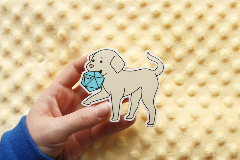 Labrador D20 Dice Buddy Sticker