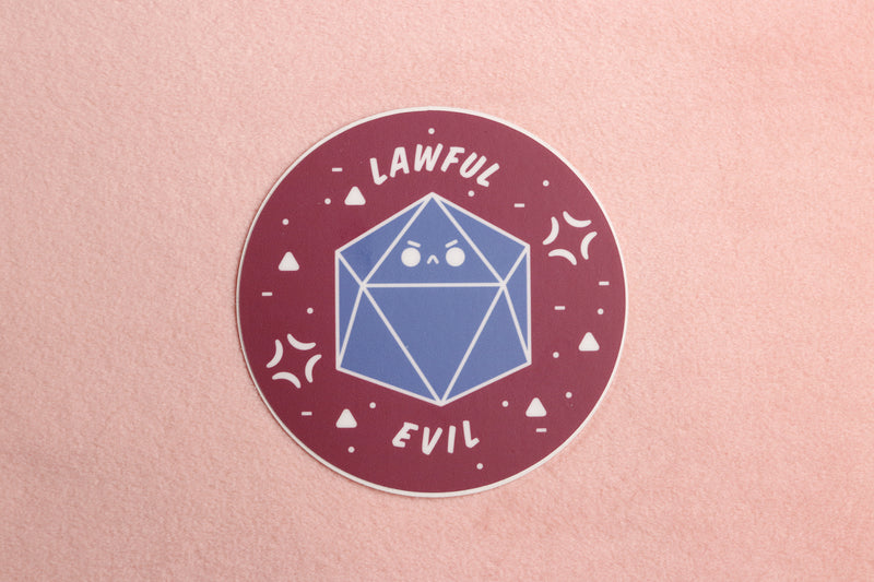 Maroon and Blue Lawful Evil Sticker