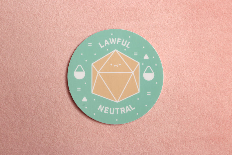 Teal and Peach Lawful Neutral Sticker