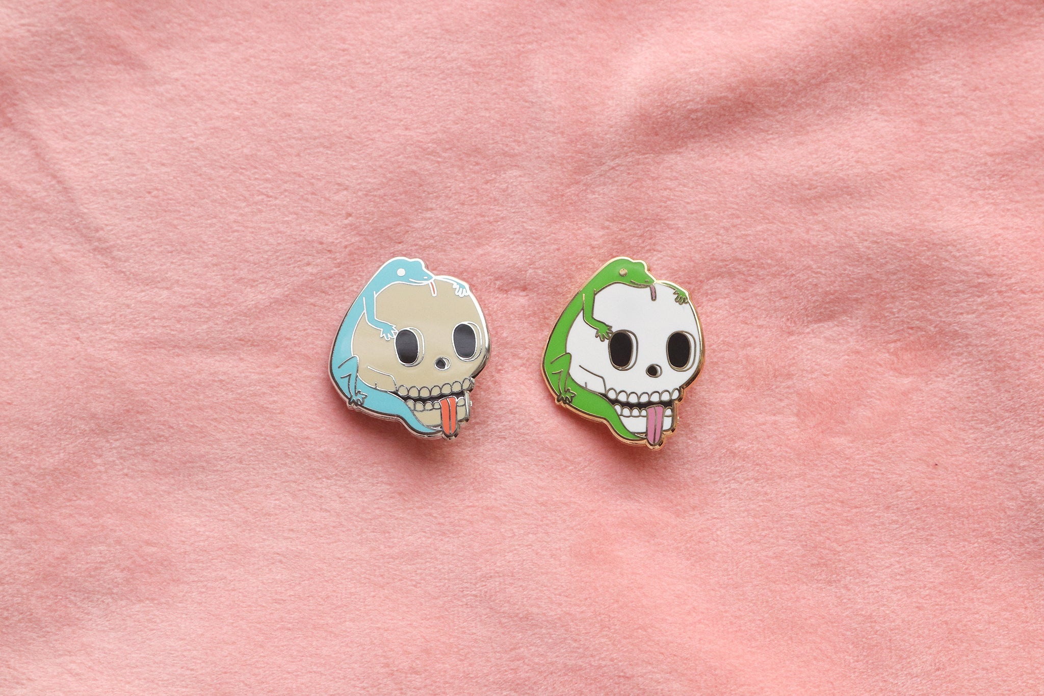 Skull and Lizard Hard Enamel Pin