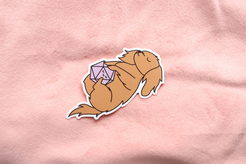 Long Haired Dachshund D20 Dice Buddy Stickers