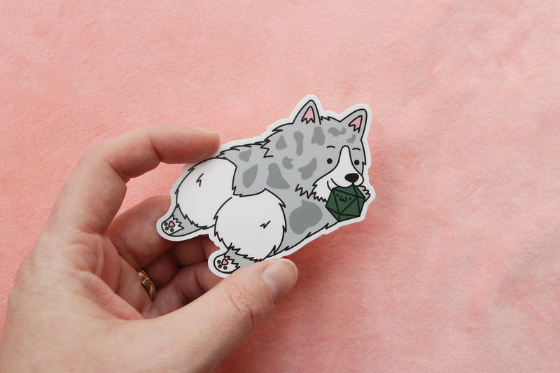 Corgi Dice Buddy Sticker