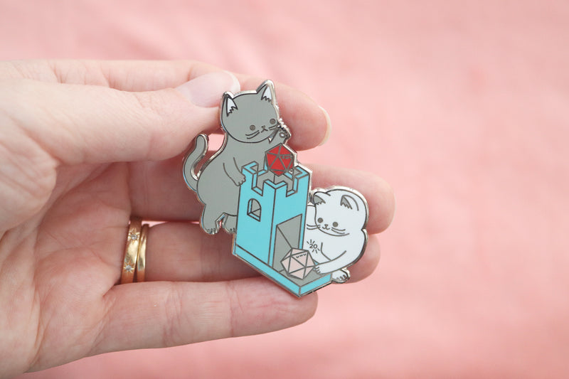 Cat Tower Enamel Pin