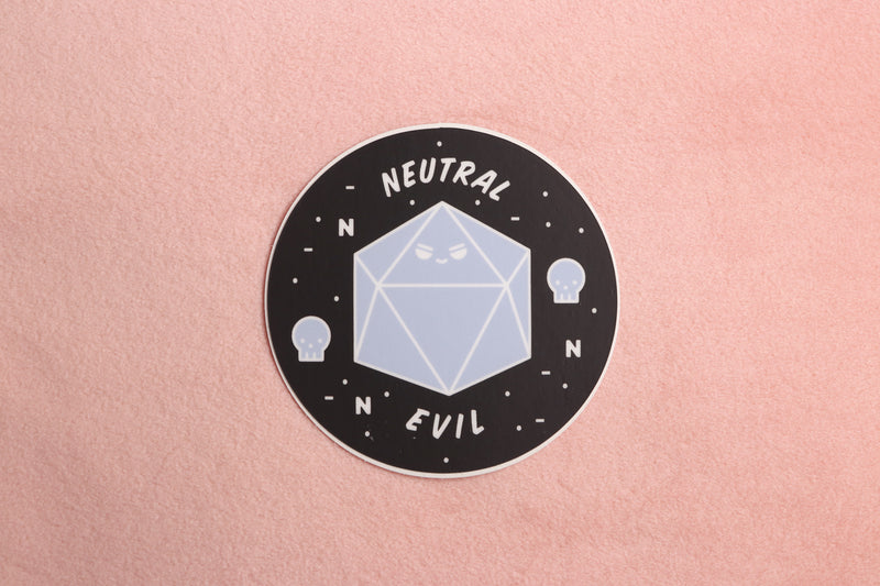Black and Blue Neutral Evil Sticker
