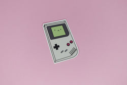 Cute Gameboy Sticker on Pink Background