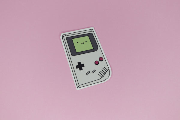 Cute Gameboy Sticker on Pink Background
