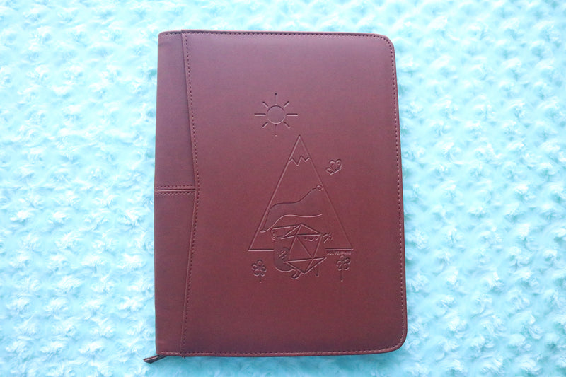 Adventuring D20 Dice Buddy Zippered Padfolio