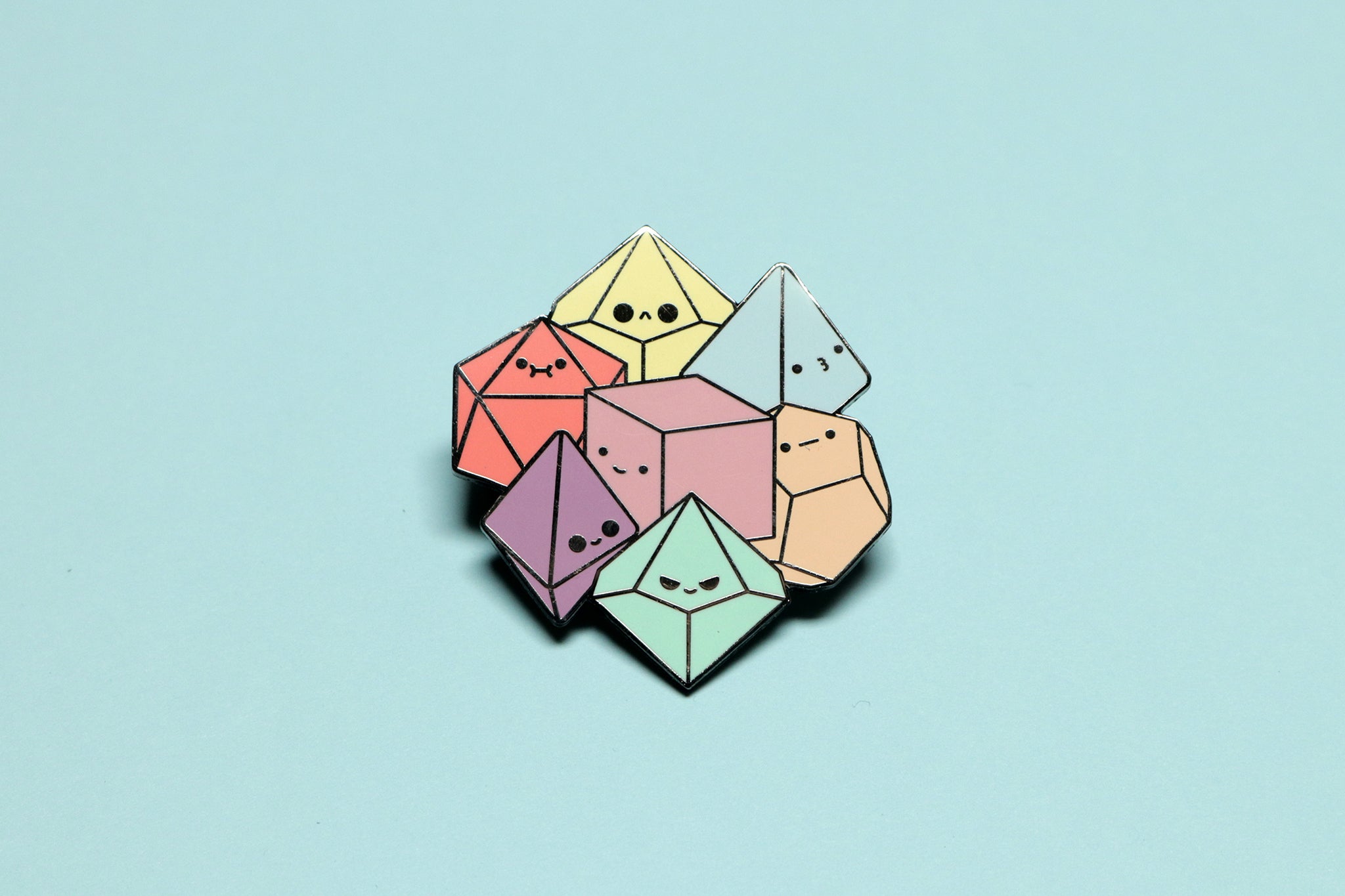Pastel Dice Cluster Enamel Pin