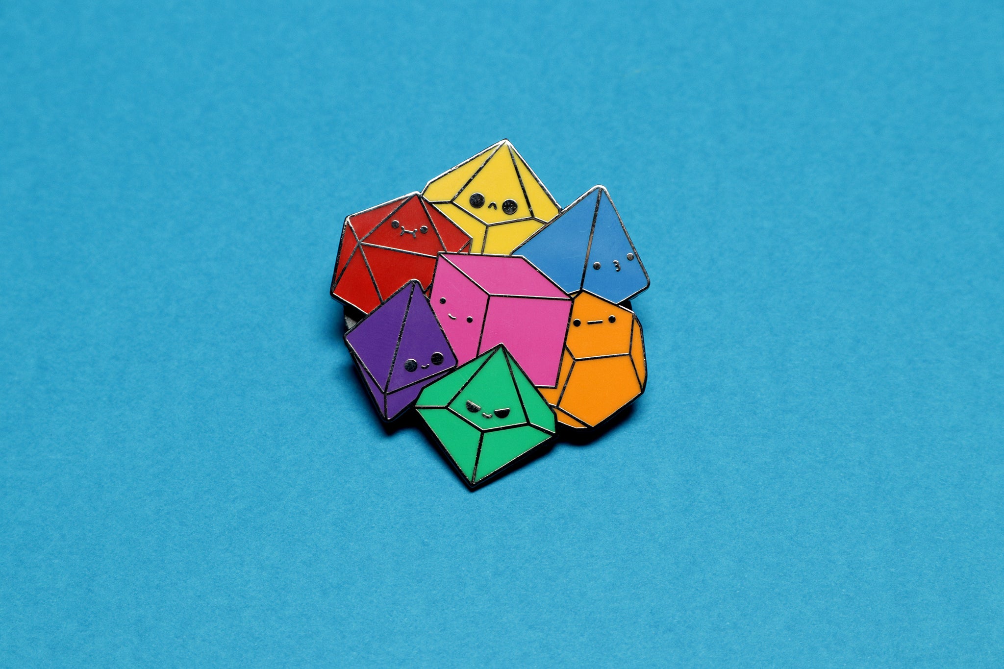Primary Dice Cluster Enamel Pin
