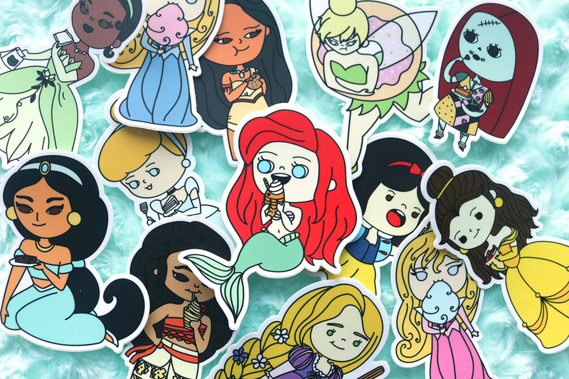 Snacking Princesses Stickers