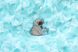 Pug D20 Dice Buddy Enamel Pin