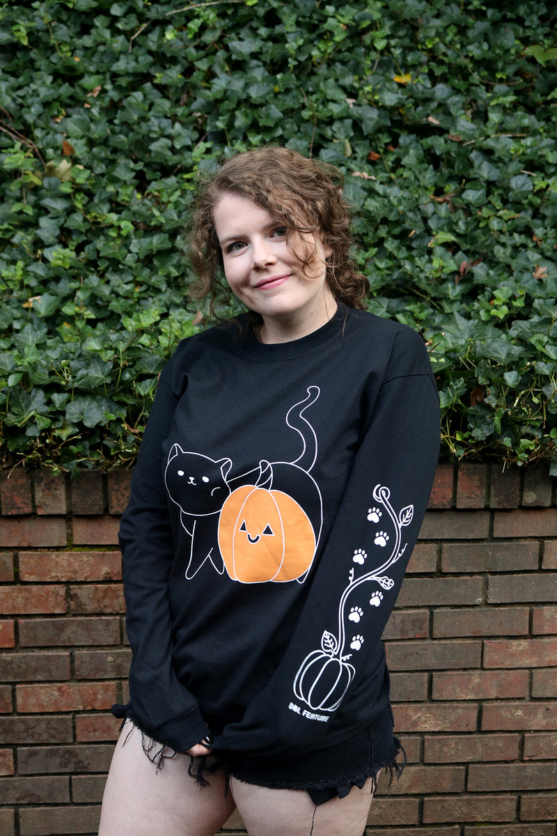 Pumpkin Patch Cat Long Sleeve T-Shirt