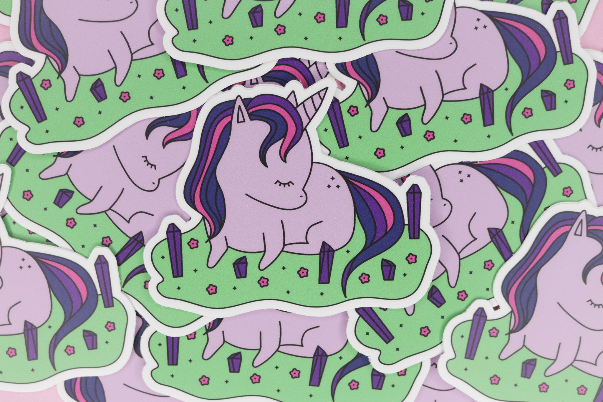 Pile of Purple Unicorn Stickers Inspired by Twilight Sparkle from My Little Pony