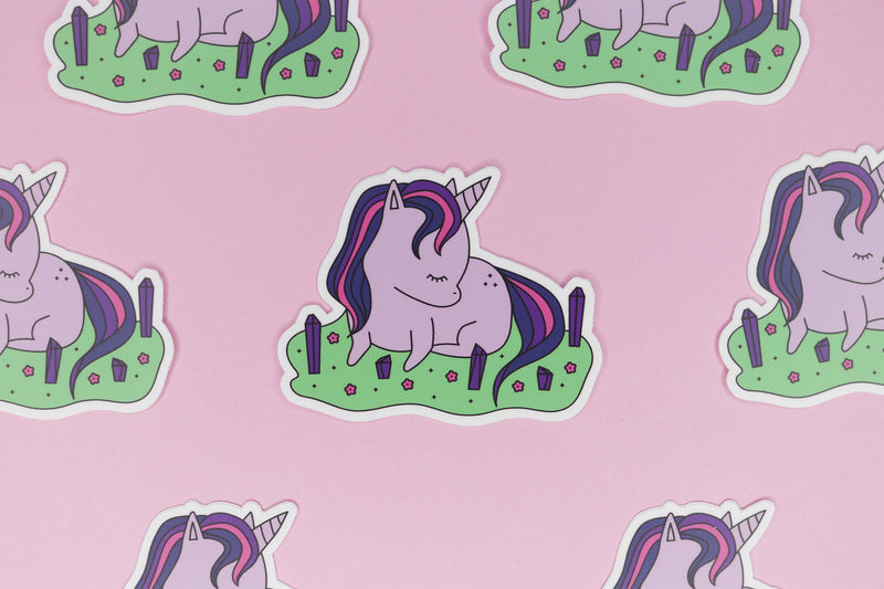 Twilight Sparkle Inspired Unicorn Stickers in Rows