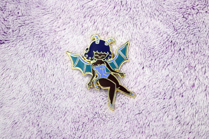 Purple Succubus Girl Hard Enamel Pin