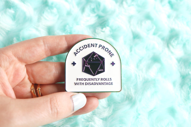 Accident Prone D20 Hard Enamel Pin