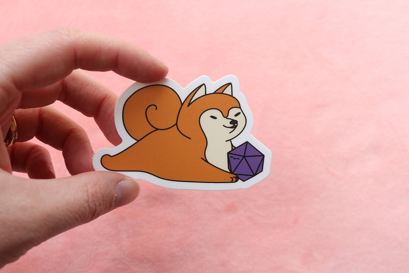 Shiba Inu D20 Dice Buddy Sticker