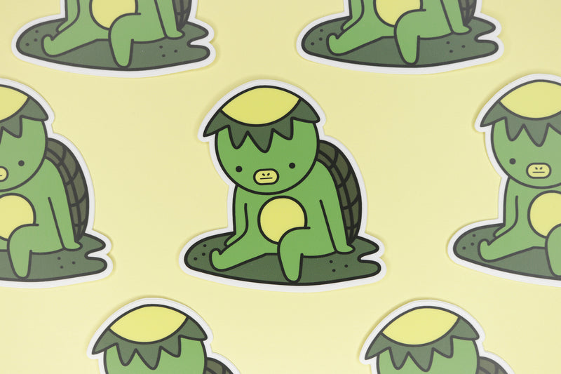 rows of green kappa stickers