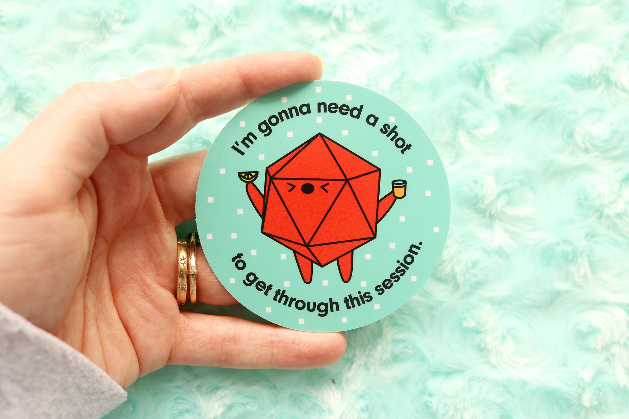 Shots D20 Sticker and Magnet