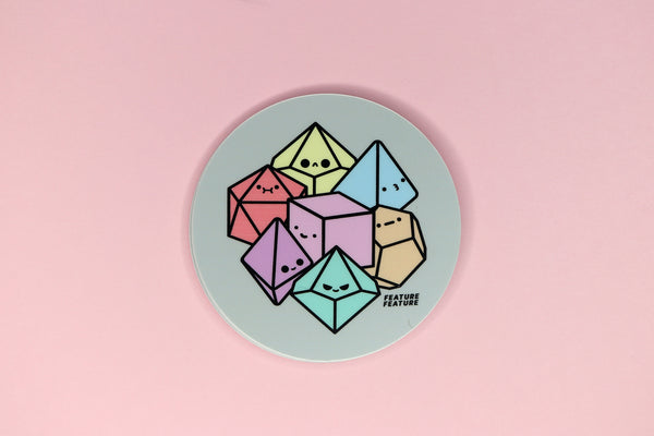 pastel dice buddies cluster sticker