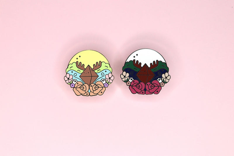 Summer Sun and Winter Moon Druid Class Hard Enamel Pins